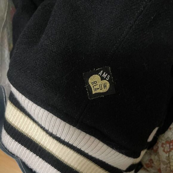 NEW! Scotch & Soda Black longline wool blend varsity snap jacket size XS $275 - Picture 6 of 7